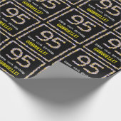 95e verjaardag: Floral Flowers Number, Custom Name Cadeaupapier (Hoek)