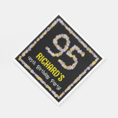 95e verjaardag: Floral Flowers Number, Custom Name Servet (Hoek)