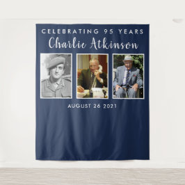 95e verjaardag fotocollage achtergrond banner wandkleed