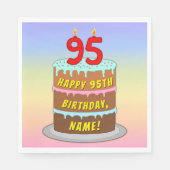 95e verjaardag: Fun Cake and Candles + Custom Name Servet (Voorkant)