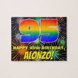 95e verjaardag: Fun, kleurrijk gevuurwerk Legpuzzel