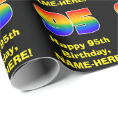 95e verjaardag: Fun, kleurrijke regenboog geïnspir Cadeaupapier (Rol Hoek)