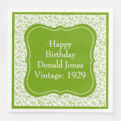 95e verjaardag Geen/Witte beugel nummer patroon Servet (Voorkant)