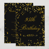 95e verjaardag Glamoureuze Gouden Confetti Kaart (Voorkant / Achterkant)