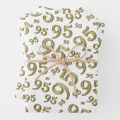 95e verjaardag Gold & White Number Pattern 95 Inpakpapier Vel (In situ)