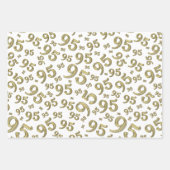 95e verjaardag Gold & White Number Pattern 95 Inpakpapier Vel (Voorkant)