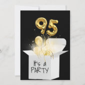 95e verjaardag goudballonnen in witte doos kaart (Voorkant)