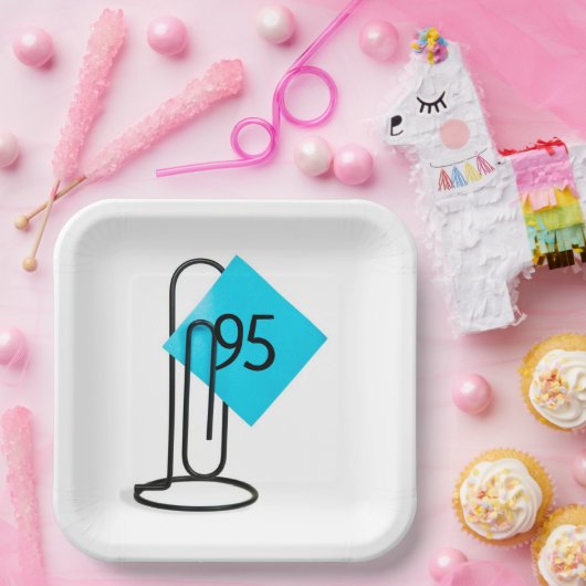 95e verjaardag Herinneringsnotitie op een papercli Papieren Bordje (Feest)