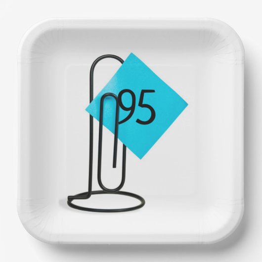 95e verjaardag Herinneringsnotitie op een papercli Papieren Bordje (Voorkant)
