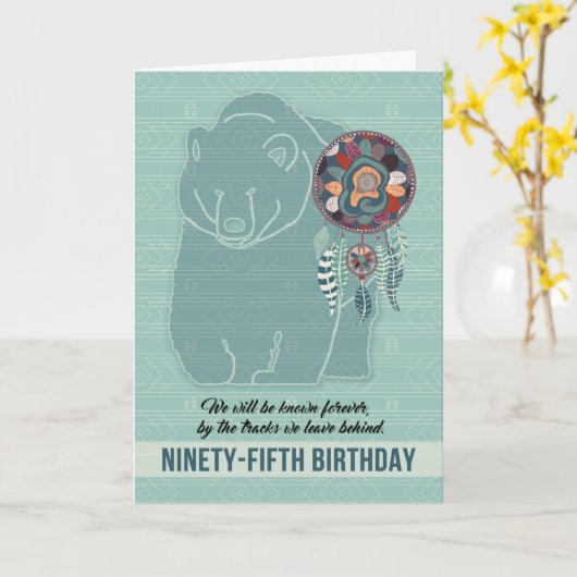 95e verjaardag Indiaas Beer Kaart (Gele Bloem)