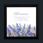 95e verjaardag juli Geboortemaand Bloem Cadeaudoosje<br><div class="desc">Elegante zomerse waterverf blauw larkspur bloesems creëer een prachtige bloemrand onderaan deze juli Geboortebloem geschenkdoos. Larkspur of delphinium bloemen zijn de juli geboorte bloem. Een trendy lettercombinatie geeft het een moderne esthetiek. Alle tekst is bewerkbaar.</div>