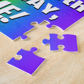 95e verjaardag: kleurrijk, vun regenboogpatroon # legpuzzel (Zijkant)