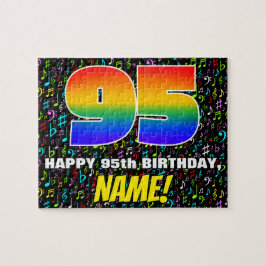 95e verjaardag — Leuke, kleurrijke muzieksymbolen Legpuzzel