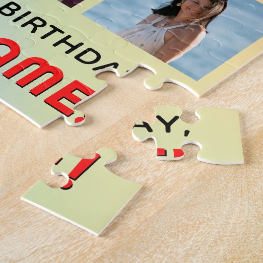 95e verjaardag: Leuke regenboog #, Aangepaste naam Legpuzzel (Zijkant)