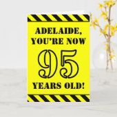 95e verjaardag: Leuke stencil stijl tekst, aangepa Kaart (Gele Bloem)