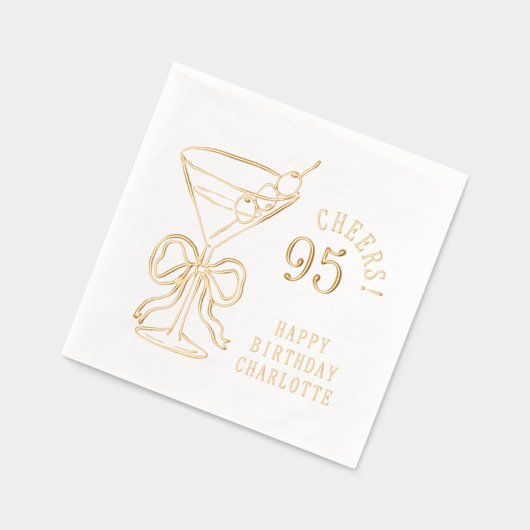 95e verjaardag Martini 95e gepersonaliseerd Folie Servetten (Links)