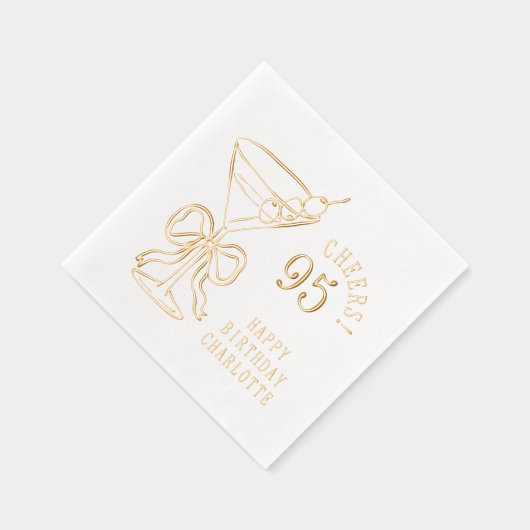 95e verjaardag Martini 95e gepersonaliseerd Folie Servetten (Rechts)