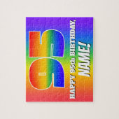 95e verjaardag — Meerkleurig regenboogpatroon "95" Legpuzzel (Verticaal)