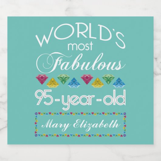 95e verjaardag meest fabelachtige kleurrijke Gem T Bier Etiket (Enkel label)