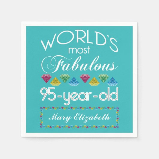 95e verjaardag meest fabelachtige kleurrijke Gem T Servet (Voorkant)