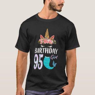 95e verjaardag meisje eenhoorn zeemeermin staart 9 t-shirt