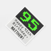 95e verjaardag - Nerdy / Geeky Style "95" & naam Servet (Hoek)