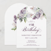 95e Verjaardag Paarse Lente Lila Bloemenboog Kaart (Voorkant / Achterkant)