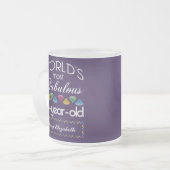 95e verjaardag Pareltjes Paars met de meest verblu Matglas Koffiemok (Voorkant links)