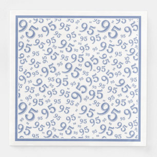 95e verjaardag Party Nummer Patroon Blauw/Wit Servet