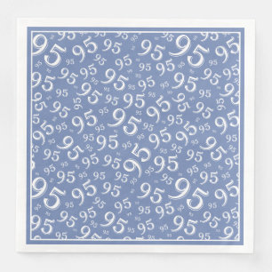 95e verjaardag Party Nummer Patroon Blauw/Wit Servet
