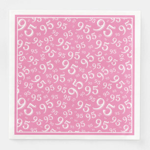 95e verjaardag Party Nummer Patroon Roze/Wit Servet