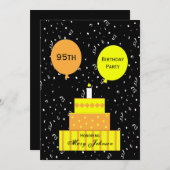 95e verjaardag Party Uitnodiging Fun 95e taart (Voorkant / Achterkant)