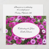 95e verjaardag Party uitnodiging Prachtige bloemen (Voorkant / Achterkant)