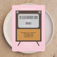 95e verjaardag Party uitnodiging TV op Roze