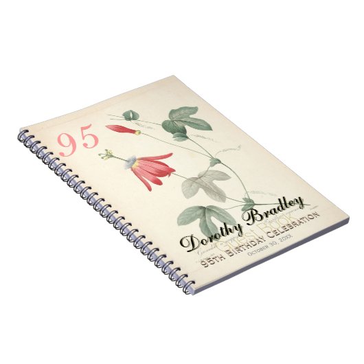 95e verjaardag Passiflora - aangepast gastboek Notitieboek (Rechterzijde)