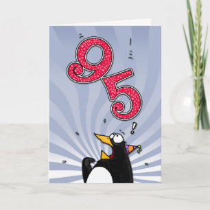 95e verjaardag - Penguin Surprise Kaart