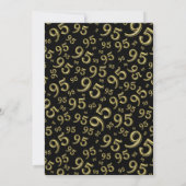 95e verjaardag Random Number Pattern Black/Gold Kaart (Achterkant)