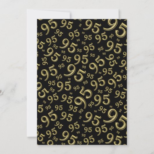95e verjaardag Random Number Pattern Black/Gold Kaart (Achterkant)