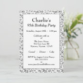 95e verjaardag Random Number Pattern Black/White Kaart (Staand voorkant)