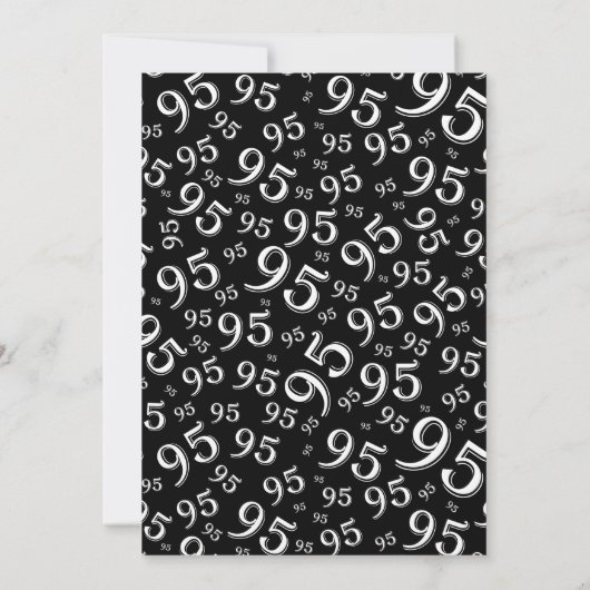 95e verjaardag Random Number Pattern Black/White Kaart (Achterkant)