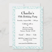 95e verjaardag Random Number Pattern Blauwgroen/Wh Kaart (Voorkant)