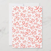 95e verjaardag Random Number Pattern Coral/White Kaart (Achterkant)