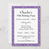 95e verjaardag Random Number Pattern Paars/White Kaart (Voorkant)