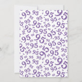95e verjaardag Random Number Pattern Paars/White Kaart (Achterkant)