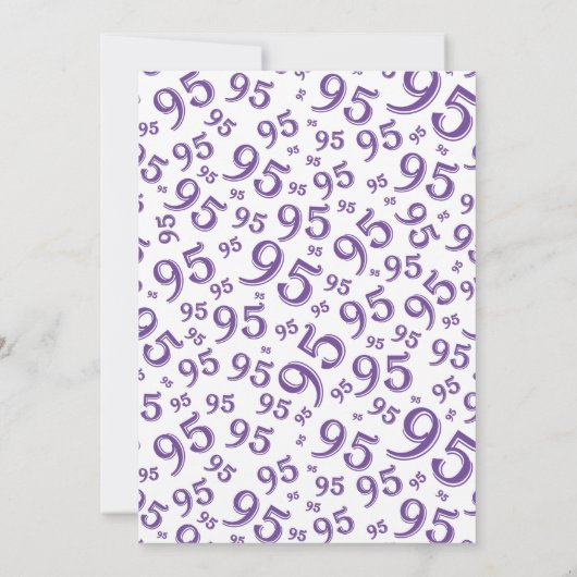 95e verjaardag Random Number Pattern Paars/White Kaart (Achterkant)