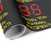 95e verjaardag: Red Digital Clock Style "95" + naa Cadeaupapier (Rol Hoek)