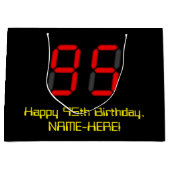 95e verjaardag: Red Digital Clock Style "95" + naa Groot Cadeauzakje (Voorkant)