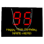 95e verjaardag: Red Digital Clock Style "95" + naa Groot Cadeauzakje (Achterkant)