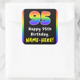 95e verjaardag: Regenboogspectrum # 95, Aangepaste Vierkante Sticker