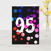 95e verjaardag RegenboogStippen op zwart Kaart (Gele Bloem)
